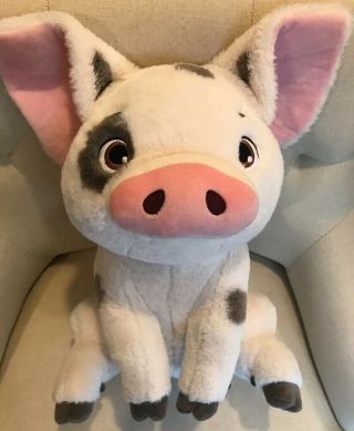 Disney 13 " Plush Pua - Pig Moana Movie Chracter Stffd Animal Wht/gray Toy