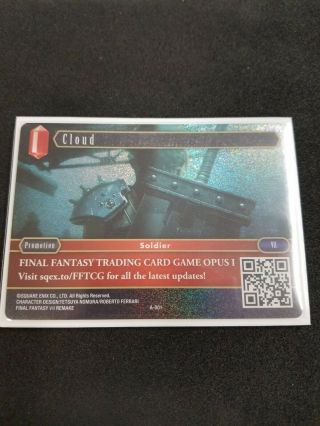 Final Fantasy Tcg Cloud A - 001 Promo Card English Rare