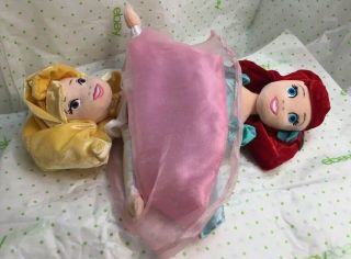 Disney Princess Aurora And Ariel Plush Stuffed Doll 2 In One
