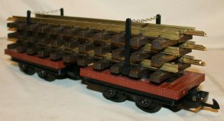 Lgb G Ga 1993 Articulated Narrow Gauge Rail Load Track Maintenance Flat Car Set