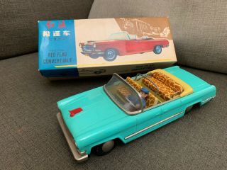 Vintage & Rare - - Early China Tin Car 中國紅旗敞篷鐵皮車