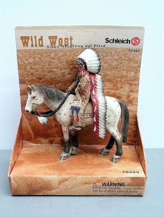 Schleich Wild West Sioux Chief On Horseback Figure 70300 Nrfb