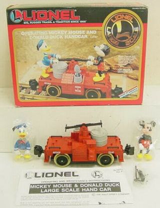 Lionel 8 - 87207 Disney Mickey Mouse & Donald Duck Handcar Ln/box