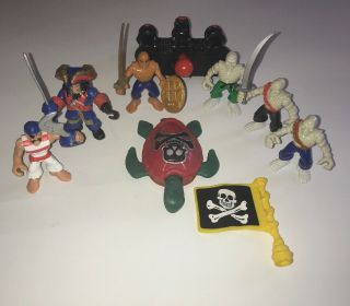2006 Fisher Price Imaginext Pirates Figure With Hook For Hand Skeletons Turtle,