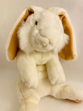 Gund White Cream Tan Floppy Bunny Rabbit Plush Realistic Long Lop Ears 43939