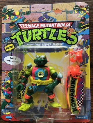 (2) Vintage Teenage Mutant Ninja Turtles " Mike The Sewer Surfer " & " April O 