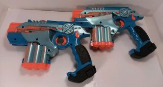 4 Nerf Lazer Tag Phoenix LTX Tagger Blaster Guns 2 Gold 2 Blue Factory colors 3