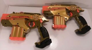 4 Nerf Lazer Tag Phoenix LTX Tagger Blaster Guns 2 Gold 2 Blue Factory colors 4