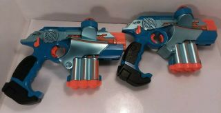 4 Nerf Lazer Tag Phoenix LTX Tagger Blaster Guns 2 Gold 2 Blue Factory colors 6