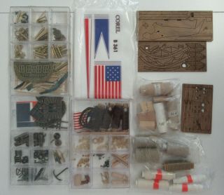 Wooden Model Boat Ship Kit Parts Accessories Fittings Cannons Pulleys Twine Etc