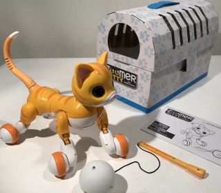 Nib Zoomer Kitty Whiskers Interactive Robot Orange Tabby Large Cat & Play Toy