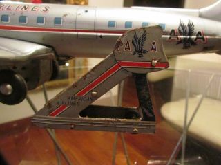 AMERICAN AIRLINES DC - 7C YONEZAWA BATTERY OPERATED AIRPLANE TIN TOY 10