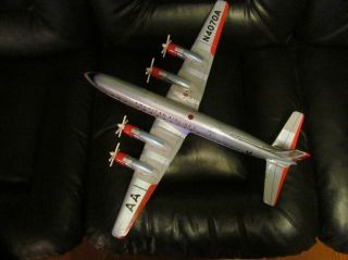 AMERICAN AIRLINES DC - 7C YONEZAWA BATTERY OPERATED AIRPLANE TIN TOY 5
