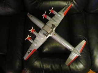 AMERICAN AIRLINES DC - 7C YONEZAWA BATTERY OPERATED AIRPLANE TIN TOY 6
