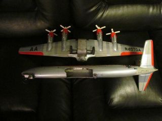 AMERICAN AIRLINES DC - 7C YONEZAWA BATTERY OPERATED AIRPLANE TIN TOY 8