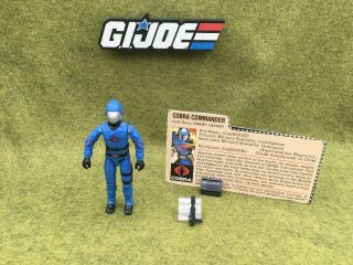 Gi Joe 1983 Enemy Leader Cobra Commander 100 Complete W/ File Card Arah