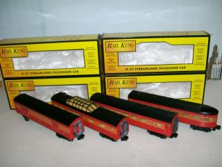 Mth O No.  30 - 6060 Set Of 4 Southern Pacific Daylight Streamlined Passenger Cars