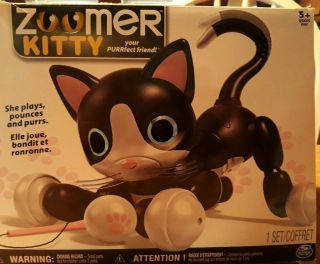 Zoomer Kitty Interactive Cat.  Accessories Robot Black/white Spin Master