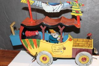 Tin Litho Hi - Way Henry Wind Up Mechanical Car By Mth