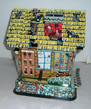 RARE VINTAGE 1960 ' S MARX HOOTIN ' HOLLOW HAUNTED HOUSE BATTERY OP.  TOY W/BOX 2