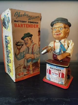 Vintage Battery Operated Charley Weaver With Box