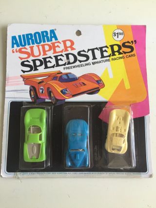 1975 Aurora Speedsters Race Cars Old Stock