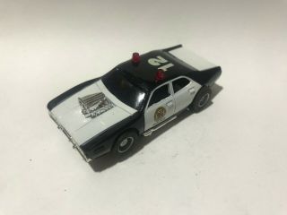 Tyco Slot Car Dodge Police Car Black / White Red Lights