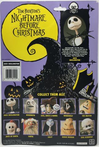Vintage 1993 Hasbro Nightmare Before Christmas Jack Skellington Figure MOC NBX 2