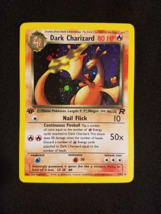 Holo 1st Edition Dark Charizard 4/82 Team Rocket Pokemon Card Nm,  /mint