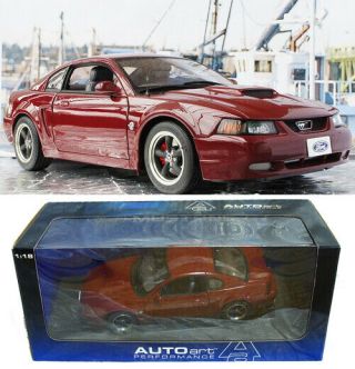 Autoart 1/18 2004 Ford Mustang Gt 40th Anniversary Crimson Red 72856