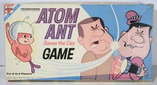 Vintage 1966 Atom Ant Board Game By Transogram Near Complete