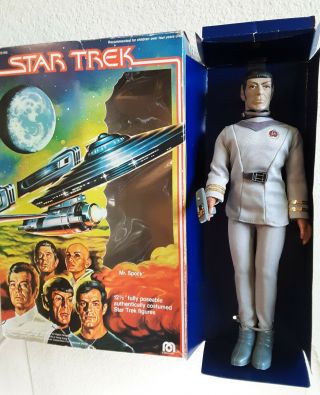 Vintage Mego Star Trek Motion Picture 12 " Mr Spock 1979 Cib Nimoy Knees Intact