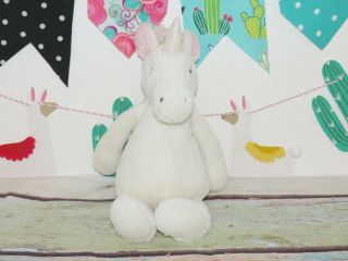 Jellycat Bashful Unicorn Pink Sparkly Horn Stuffed Small Mini Plush Baby Toy 12 "