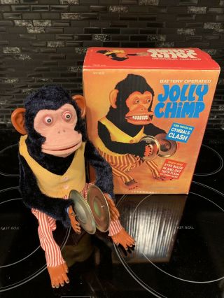 Vintage Jolly Chimp 1960s with Cymbals By Illco 5