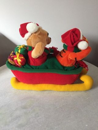Disney Winnie the Pooh & Tigger Christmas Sled Animated Musical Plush 6