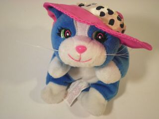 Miss Furonica Lisa Frank Plush Beanie Blue Cat Stuffed Animal Stuffins 8 " Hat