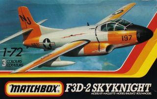Matchbox 1:72 F3d - 2 Skyknight Plastic Aircraft Model Kit Pk - 134u