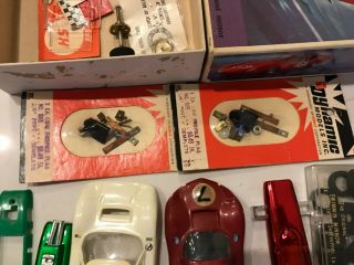1960s 1/32 Slot Car Bodies Tires Gears etc Blue Box Vintage Random Parts LOOK 4