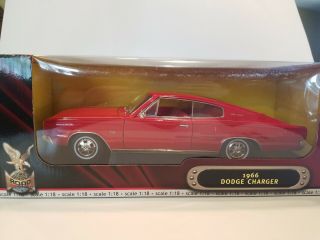 Road Signature 1966 Dodge Charger Deluxe Edition 1:18 Scale - Red