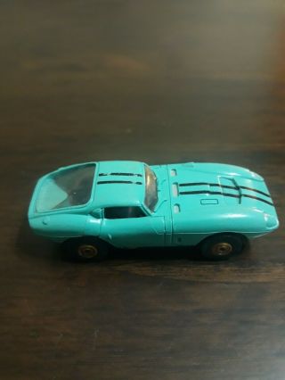 Aurora Ho Tjet Slot Car.  1375 Turquoise Cobra Gt.