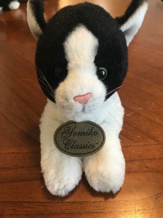 Russ Yomiko Classics Cordero Black & White Cat Kitty 9 " Stuffed Animal Plush