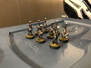 28mm Napoleonic French 17th Legere 8 Men Drummer And Officer Pro Painted 3
