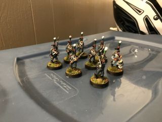 28mm Napoleonic French 17th Legere 8 Men Drummer And Officer Pro Painted 4
