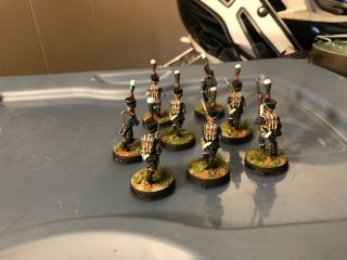28mm Napoleonic French 17th Legere 8 Men Drummer And Officer Pro Painted 7