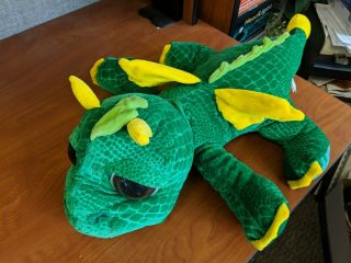 Doll Ideal Toys 2010 Dragon Plush Stuffed Animal Toy Green And Yellow 26 " Hangin