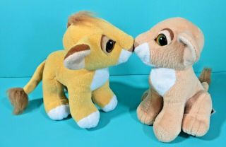 Disney Mattel The Lion King Plush Kissing Simba Nala Stuffed Animal Set Vintage