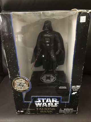 Darth Vader Bank Electronic Talking Light Saber Sound Star Wars 1996
