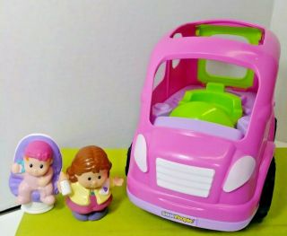Fisher Price Little People Pink Car Suv Van W Family Music Sounds Talks 2013