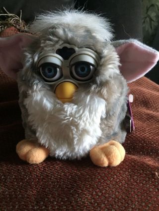 (2) Tiger Electronics Furby 1998 With Tags Model 70 - 800 White.  Grey Doesnt 2