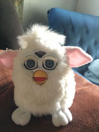 (2) Tiger Electronics Furby 1998 With Tags Model 70 - 800 White.  Grey Doesnt 6